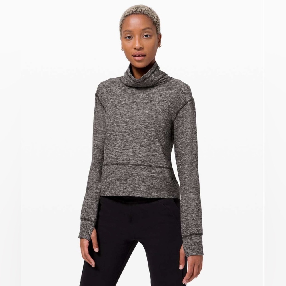 Lululemon Ready to Rulu Fleece Pullover Size 6 Heathered Black